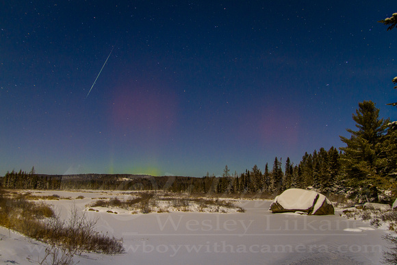Geminid Meteor and Northern Lights